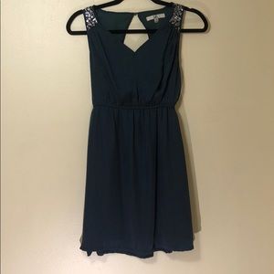 Forrest emerald dress silver sequins